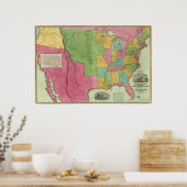 米国の地図1833 ポスター (キッチン)