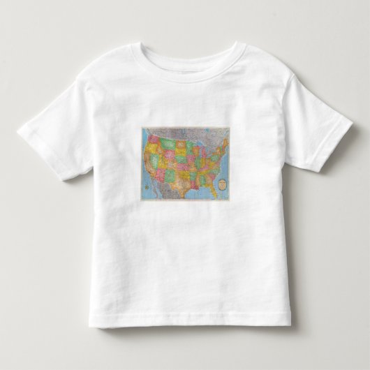 米国の地図3 トドラーTシャツ (正面)