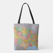 米国の地図3 トートバッグ (裏面)