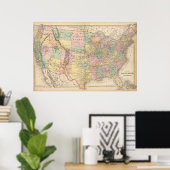 米国の地図3 ポスター (ホームオフィス)