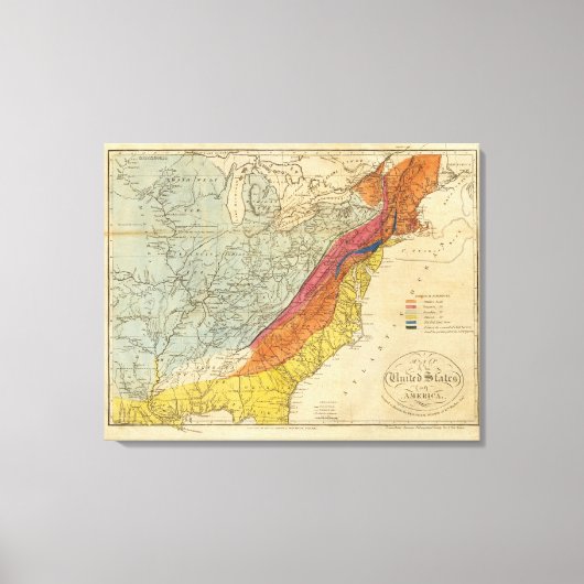 米国の地図4 キャンバスプリント (正面)
