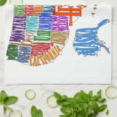 米国の地図 キッチンタオル (折り畳み)