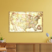 米国の地図 キャンバスプリント (インサイチュ (リビング))