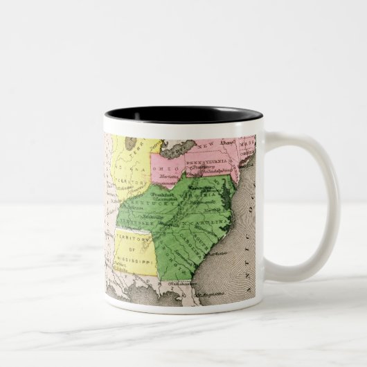 米国の地図 ツートーンマグカップ (右)
