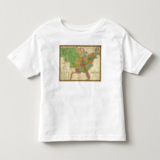 米国の地図 トドラーTシャツ (正面)