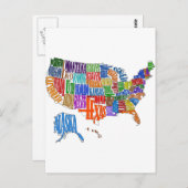 米国の地図 ポストカード (正面/裏面)