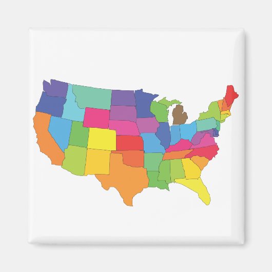 米国の地図 マグネット (正面)