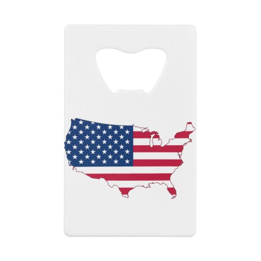 米国の地図 – 地図 – 米国 – 地図 – 統一された州 クレジットカード栓抜き (正面)