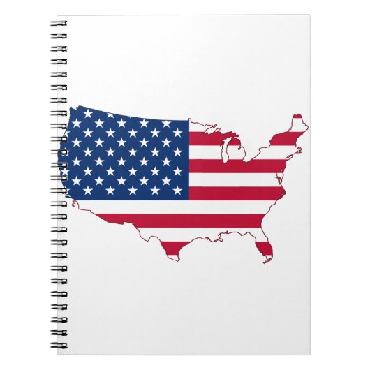 米国の地図 – 地図 – 米国 – 地図 – 統一された州 ノートブック (正面)