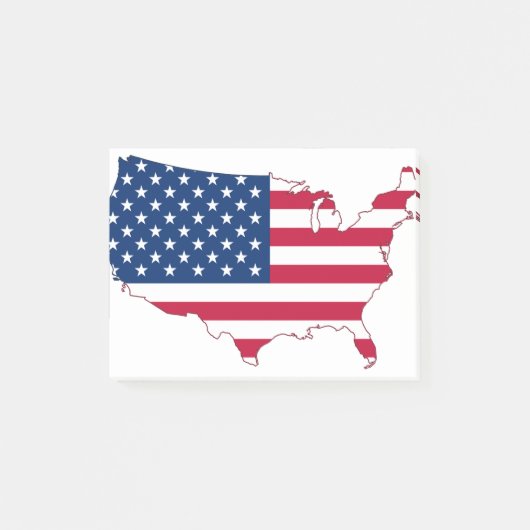 米国の地図 – 地図 – 米国 – 地図 – 統一された州 ポストイット (正面)