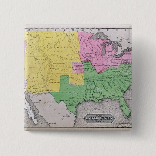 米国の地図 缶バッジ (正面)