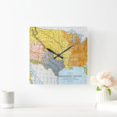 米国の地図, 1776-1884 スクエア壁時計 (ホーム)