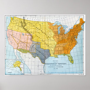 米国の地図, 1776-1884 ポスター