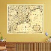 米国の地図（1783年） キャンバスプリント (インサイチュ (リビング))