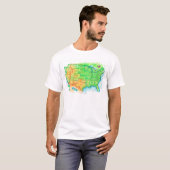 米国の地図 Tシャツ (正面フル)