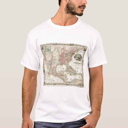 米国の地図 Tシャツ (正面)