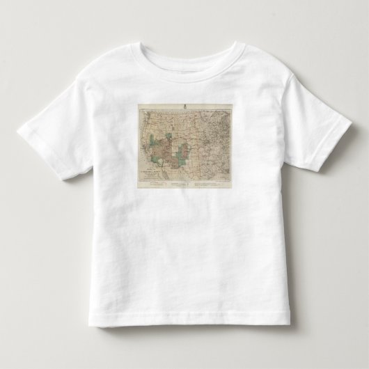 米国の地理的な調査の1878進歩の地図 トドラーTシャツ (正面)