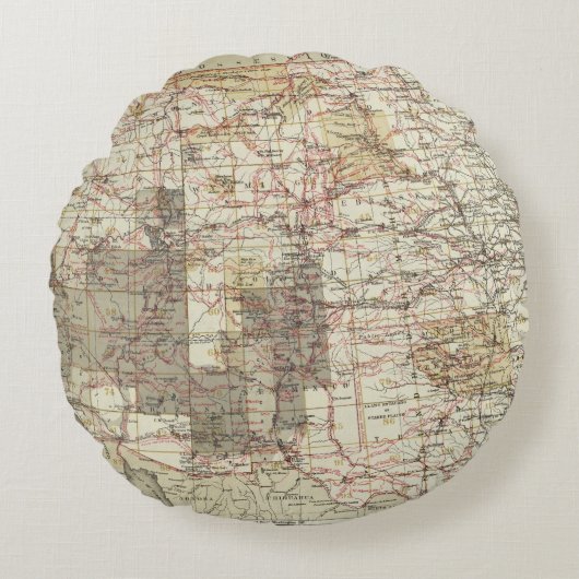 米国の地理的な調査の1878進歩の地図 ラウンドクッション (正面)