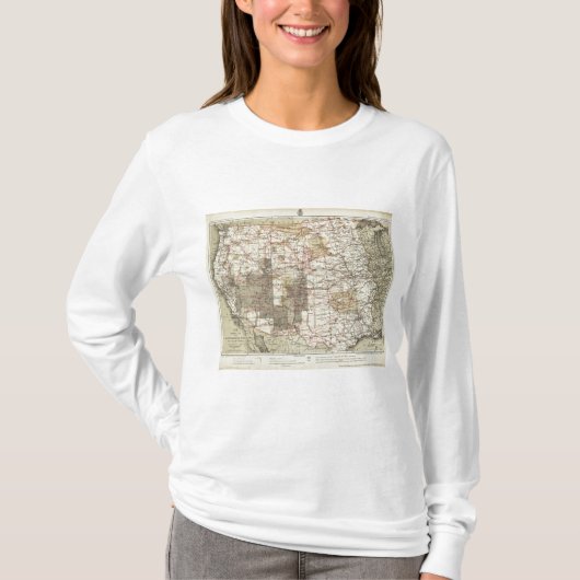 米国の地理的な調査の1878進歩の地図 Tシャツ (正面)