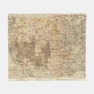 米国の地理的な調査2の1878進歩の地図 フリースブランケット