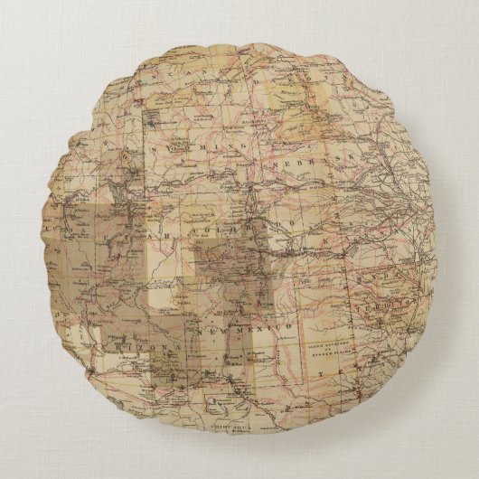 米国の地理的な調査2の1878進歩の地図 ラウンドクッション (正面)