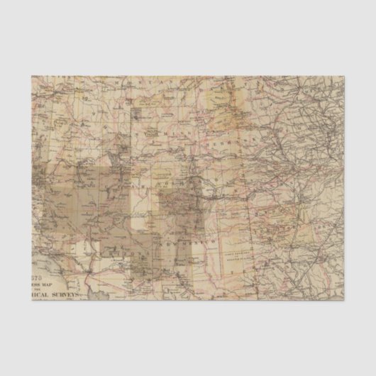 米国の地理的な調査2の1878進歩の地図 薄葉紙 (正面)