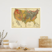 米国の地質図1872 ポスター (キッチン)