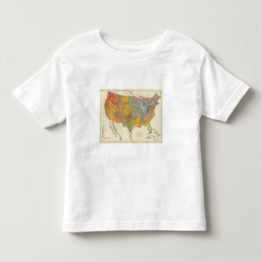 米国の地質地図 トドラーTシャツ (正面)
