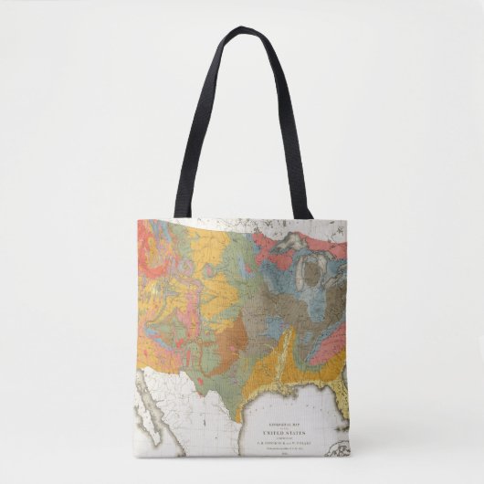 米国の地質地図 トートバッグ (正面)