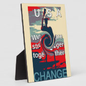 米国の変化:強い団結デザイン フォトプラーク (側面)