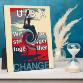 米国の変化:強い団結デザイン フォトプラーク (側面)