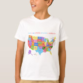 米国の多彩の地図 Tシャツ (正面)