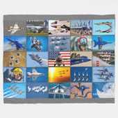 米国の大気デモチーム「モンタージュ」 フリースブランケット (正面(横))