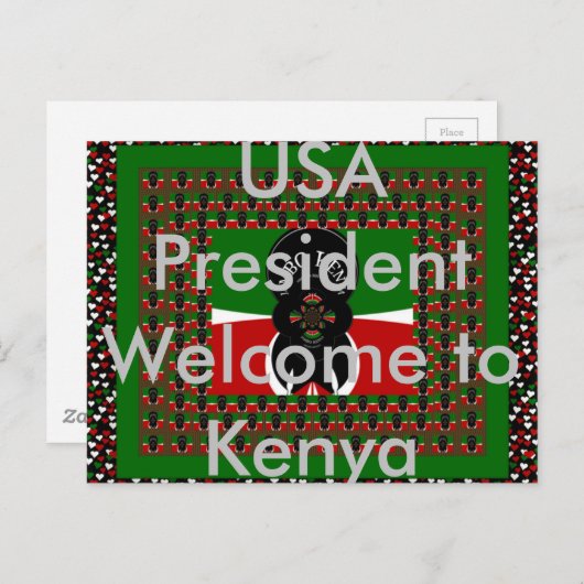 米国の大統領ようこそケニアのはがき ポストカード (正面/裏面)