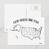 米国の大綱を神が祝福せよ ポストカード (正面/裏面)
