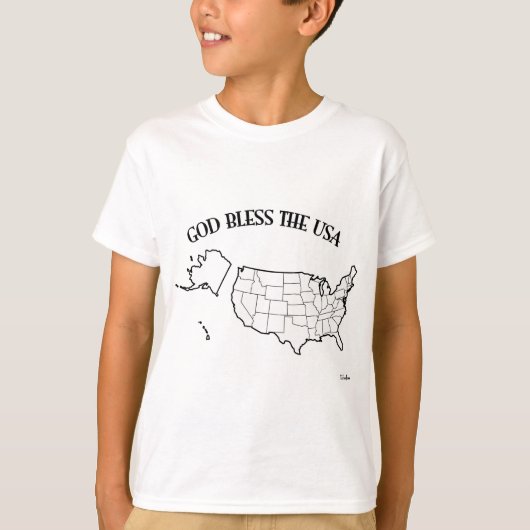 米国の大綱を神が祝福せよ Tシャツ (正面)
