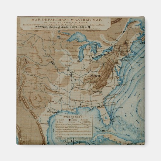 米国の天気図 マグネット (正面)