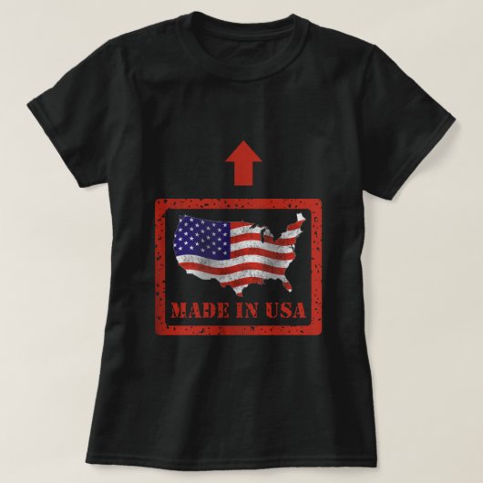 米国の女性の基本的な暗いTシャツで作られる Tシャツ (デザイン正面)