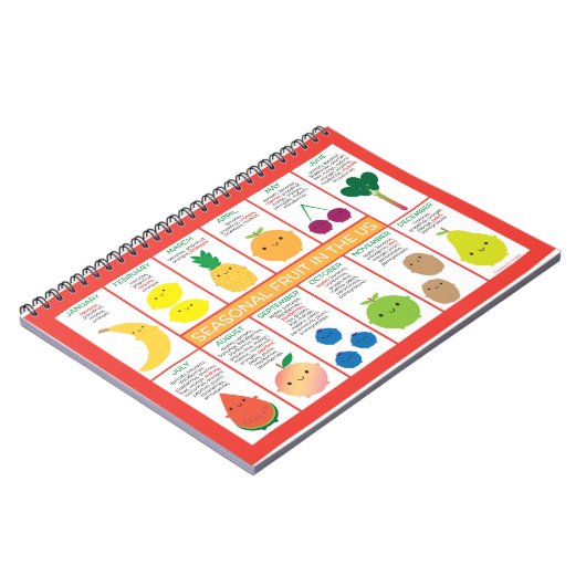 米国の季節果実のグラフ ノートブック (左側)