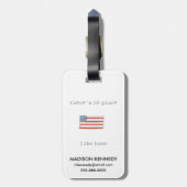 米国の家|の旗のような場所がありません ラゲッジタグ (裏面縦)