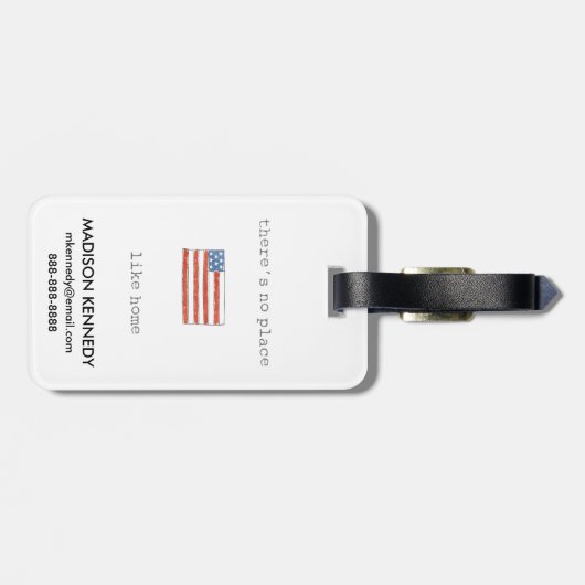 米国の家|の旗のような場所がありません ラゲッジタグ (裏面横)