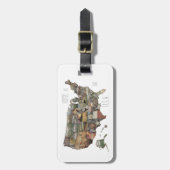 米国の州のコラージュ ラゲッジタグ (正面縦)