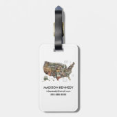 米国の州のコラージュ ラゲッジタグ (裏面縦)