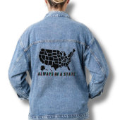 米国の州マップ常に州引用文青 デニムジャケット