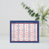 米国の州大文字はがき ポストカード (スタンド正面)