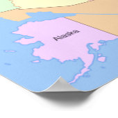 米国の州統一されたマップ ポスター (角)