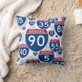 米国の州間幹線道路のシンボルや象徴 クッション (ブランケット)