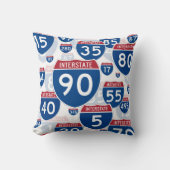 米国の州間幹線道路のシンボルや象徴 クッション (正面)