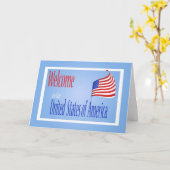 米国の市民権の米国旗おめでとう カード (黄色い花)