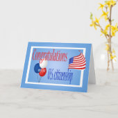 米国の市民権の米国旗おめでとう カード (黄色い花)